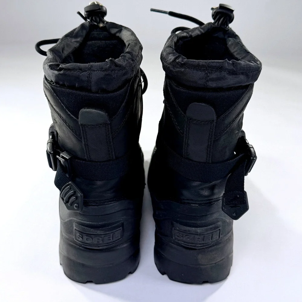 Sorel Conquest Winter Boots Mens 8 Black‎ Waterproof Insulated Rugged Gorpcore